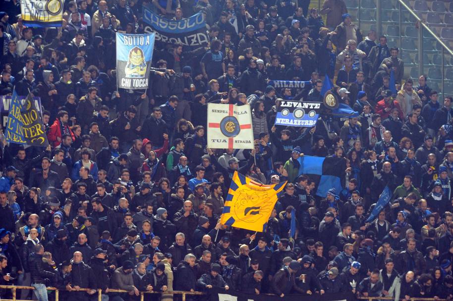 ...rispondono anche i tifosi dell&#39;Inter: tutto pronto per Fiorentina-Inter. (Lapresse)